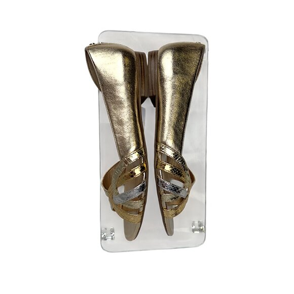 Circus by Sam Edelman Belinda D'Orsay Metallic Gold-Strappy Flats  Sz. 8 - Picture 8 of 10